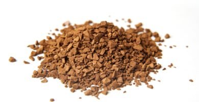 Macro de granulos de cafe liofilizado
